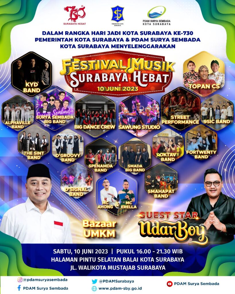 Jangan Lewatkan! Festival Musik Surabaya Hebat, Ada ‘Ndarboy Genk’ yang Siap Bikin Ambyar