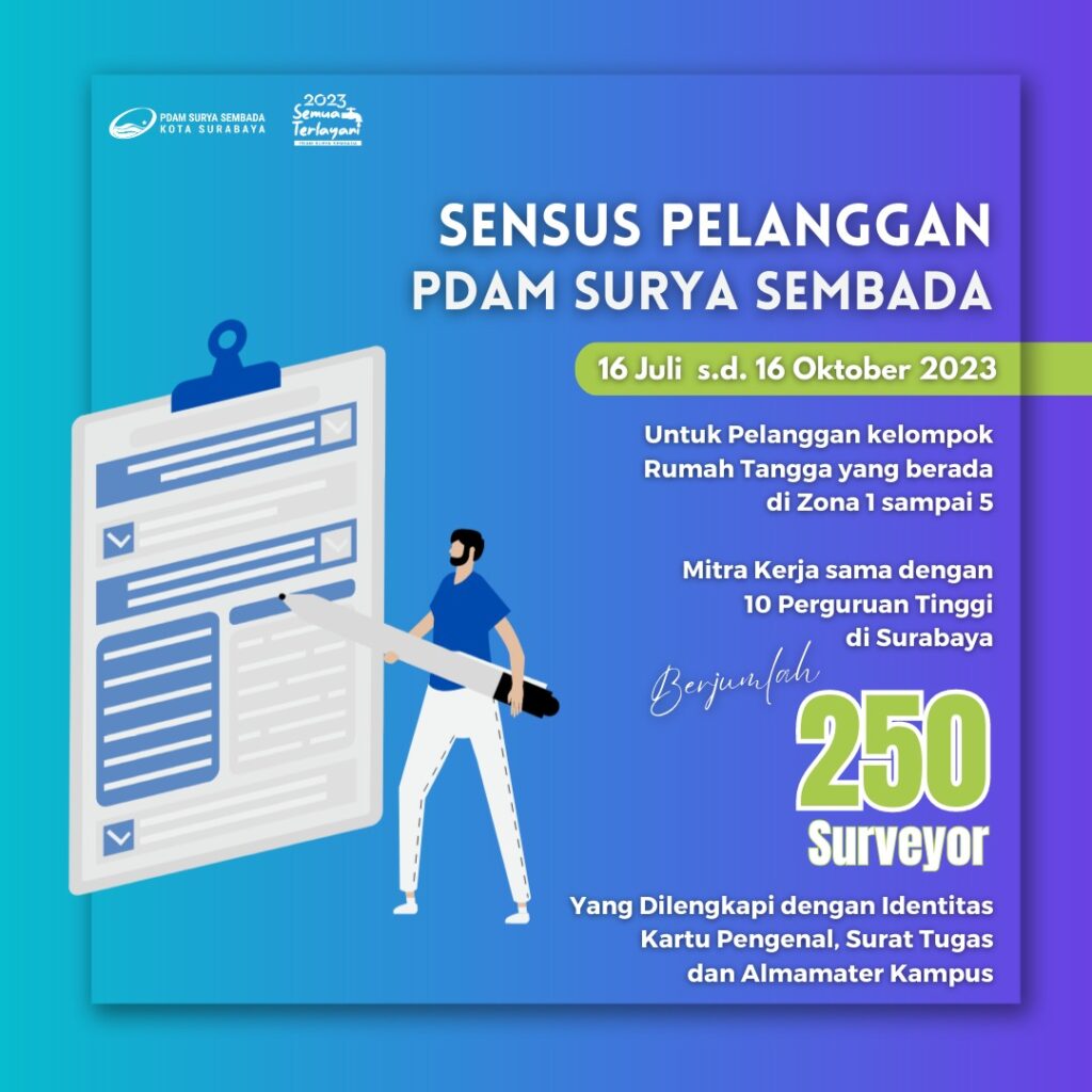 Libatkan 10 Perguruan Tinggi, PDAM Surabaya Gelar Sensus Pelanggan