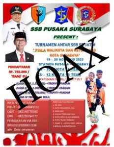 Pemkot Surabaya Tegaskan Poster Event Turnamen SSB Antar se-Jatim Adalah Hoax