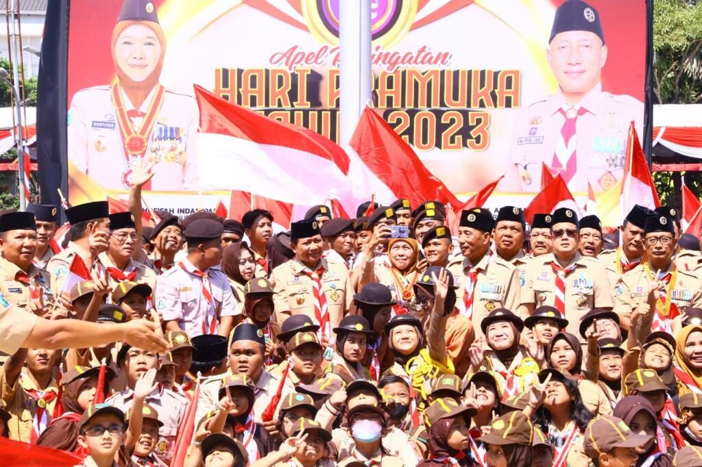 Hari Pramuka Ke-62, Gubernur Khofifah Ajak Pramuka Kuatkan Karakter Manusia Pancasila