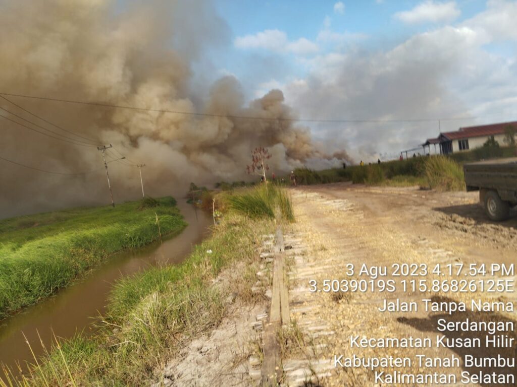 Muncul Karhutla di Kusan Tengah, Tim Gabungan BPBD Tanbu Gerak Cepat