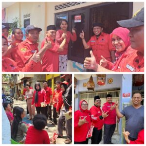 Sosialisasikan ‘Ganjar Presiden’, Kader PDIP Surabaya Door to Door ke Kampung