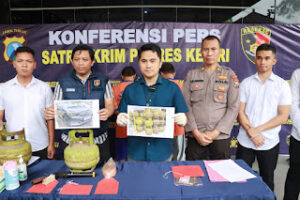 Satreskrim Polres Kediri Ringkus 3 Pelaku Pencurian Tabung LPG 3 Kg