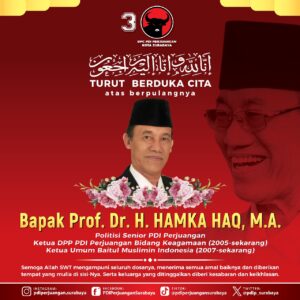 Ketua DPP PDIP Hamka Haq Berpulang, Banteng Surabaya: Beliau Tokoh Agama yang Moderat