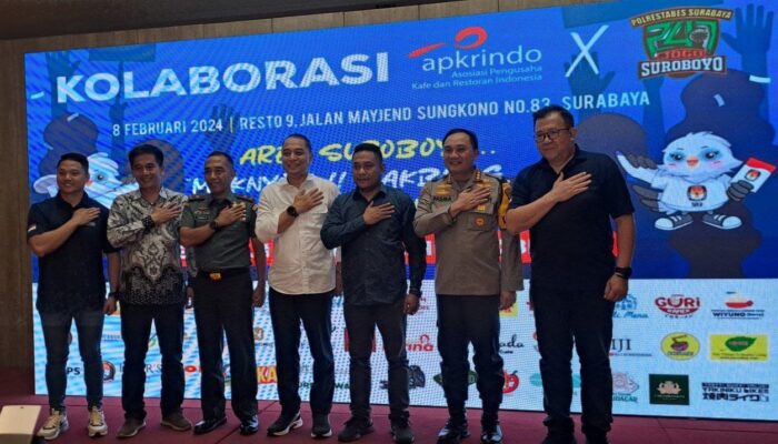 Maknyos!! Makbleg!! Kolaborasi Apkrindo – Polrestabes Surabaya Sukseskan Pemilu 2024