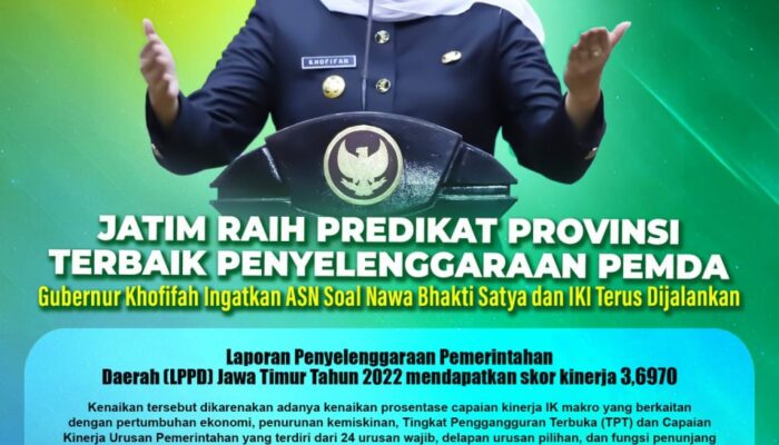 Jatim Raih Predikat Provinsi Terbaik Penyelenggaraan Pemda