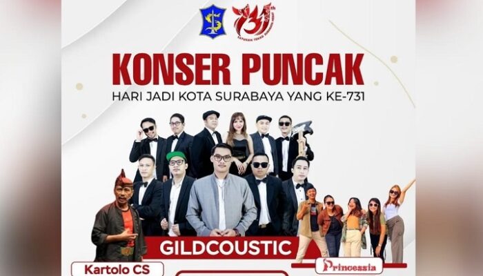 Yuk Saksikan Konser Gratis Puncak Perayaan HJKS ke-731 di Balai Kota Surabaya