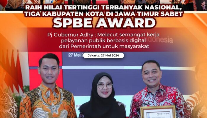 Pemprov dan Kabupaten/Kota di Jatim Raih Predikat 10 Terbaik Digital Government Award SPBE Summit 2024