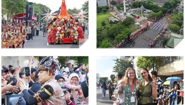 Ribuan Warga Tumpah Ruah, Parade Vaganza Surabaya 2025 Pukau Wisatawan Mancanegara