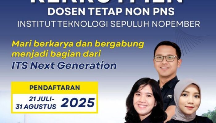 ITS Buka Rekrutmen Dosen Tetap Non-PNS, Simak Persyaratannya!