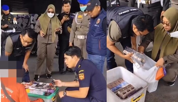 Razia Gabungan di Surabaya Selatan, Satpol PP dan Bea Cukai  Sita 9.500 Batang Rokok Ilegal