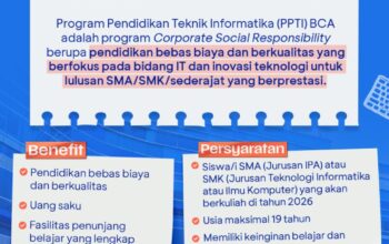 Pendaftaran Beasiswa PPTI BCA Batch 2 Resmi Dibuka