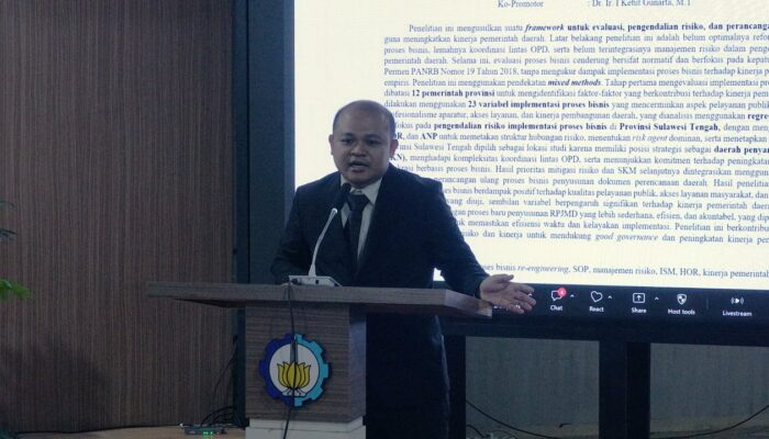 Doktor ITS Tawarkan Kerangka Kerja Pengelolaan Risiko untuk Pemda