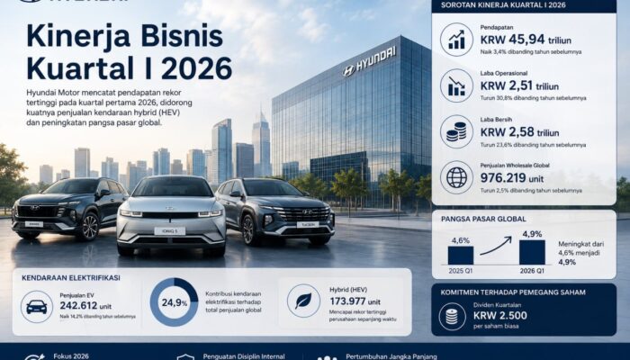 Hyundai Catat Pendapatan Tertinggi pada Kuartal I 2026, Penjualan Hybrid dan EV Jadi Penopang
