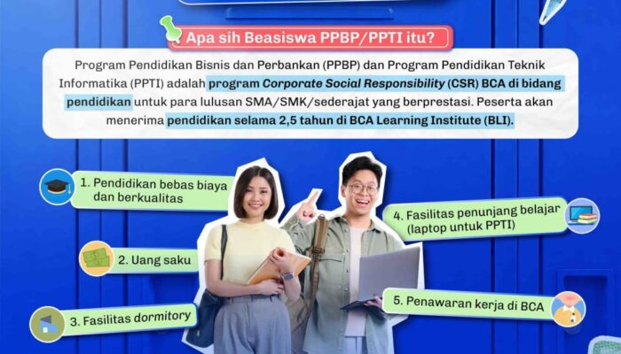 BCA Buka Pendaftaran Beasiswa PPBP dan PPTI 2027, Tawarkan Pendidikan Gratis hingga Peluang Karier