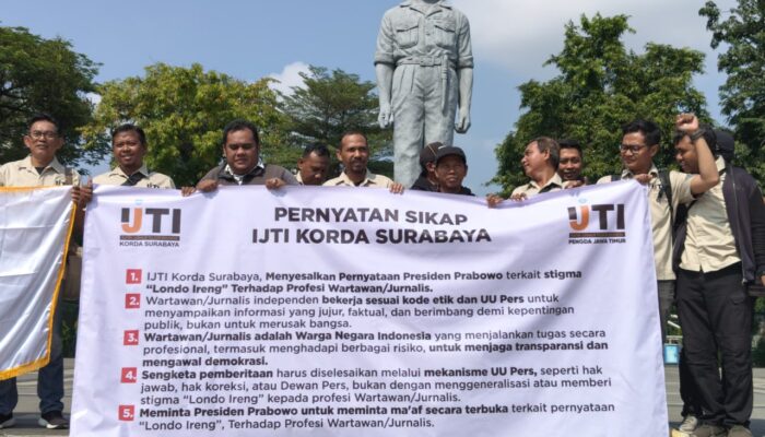 IJTI Korda Surabaya Minta Presiden Prabowo Minta Maaf atas Istilah “Londo Ireng”