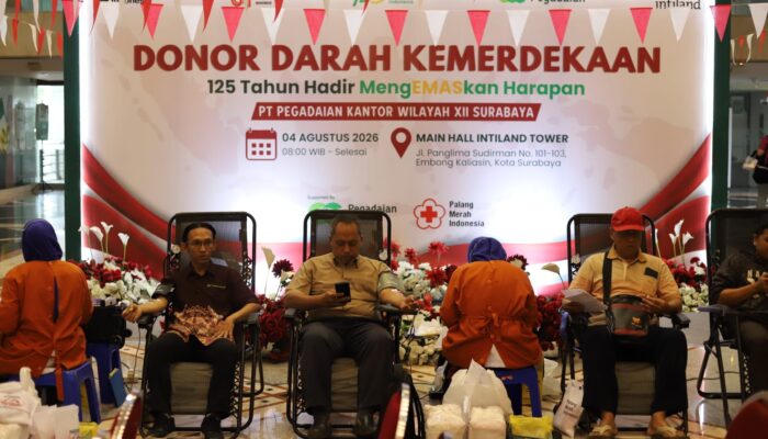 Pegadaian Kanwil XII Surabaya Targetkan 150 Kantong Darah Lewat Aksi Donor Sambut HUT Kemerdekaan
